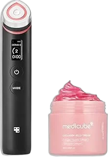 medicube Booster Glow Duo for Poreless Radiance: Age-R Booster Pro (Black) and Collagen Jelly Cream 50ml | Gifts for Women, Valentines Day Gifts for Her, Skin Care Set