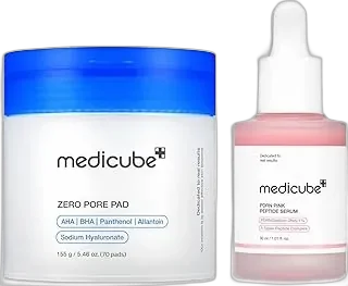 medicube For All Skin Types Duo: medicube Zero Pore Pads 2.0 and Salmon DNA PDRN Pink Peptide Serum | Korean Skincare, Skincare Routine, Skincare Set